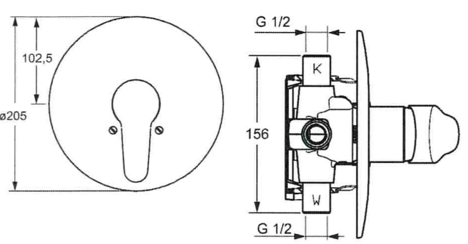 Hansamix Einhand-Wannen-Batterie Renovierungsset – verchromt